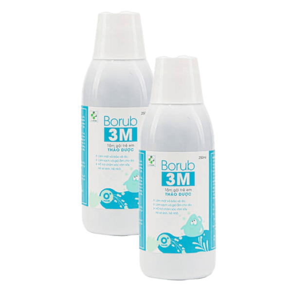 Combo 2 Tắm gội trẻ em thảo dược Borub 3M 250ml