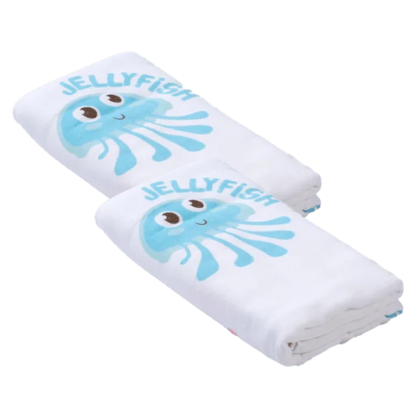 Combo 2 Khăn tắm trẻ em Cotton Animo BM9T (60x120cm,Trắng)