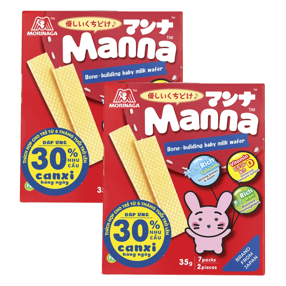 Combo 2 Bánh xốp sữa Manna 35g