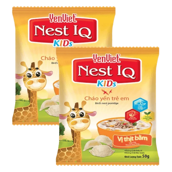 Combo 2 Cháo Yến Trẻ Em YenViet Nest IQ - Vị Thịt Bằm 50g