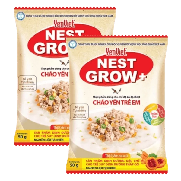Combo 2 Cháo Yến Trẻ Em YenViet Nest Grow - Thịt Bằm Rau Củ 50g