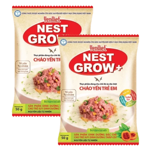 Combo 2 Cháo Yến Trẻ Em YenViet Nest Grow - Bò Bằm Bó Xôi 50g