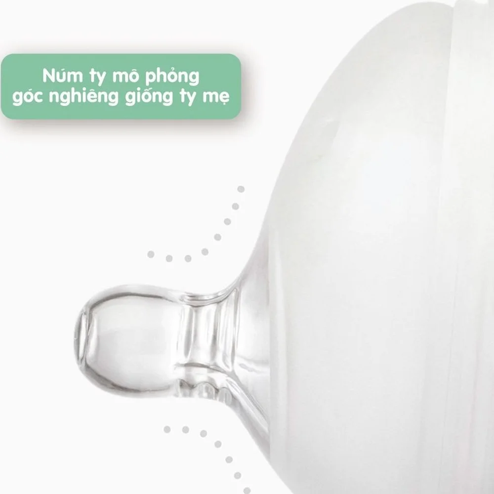 Vỉ 2 núm ty Olababy lỗ tròn (3M+)