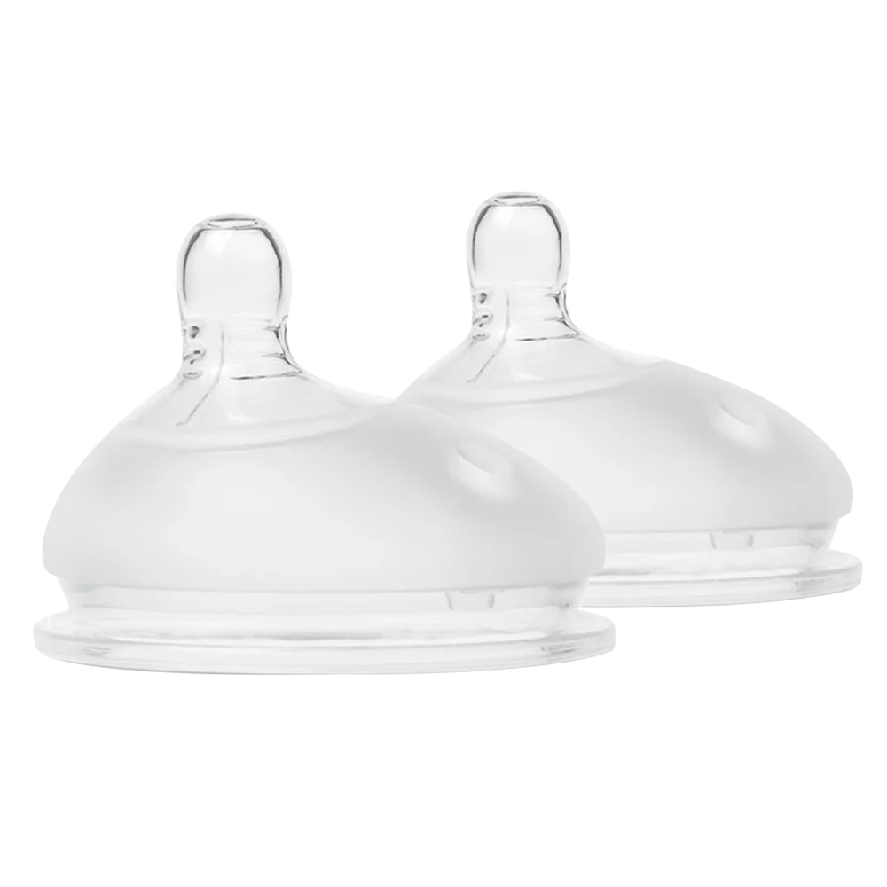 Vỉ 2 núm ty Olababy lỗ tròn (3M+)