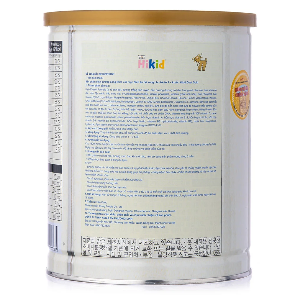Sữa dê Hikid 650g (1-9 tuổi)