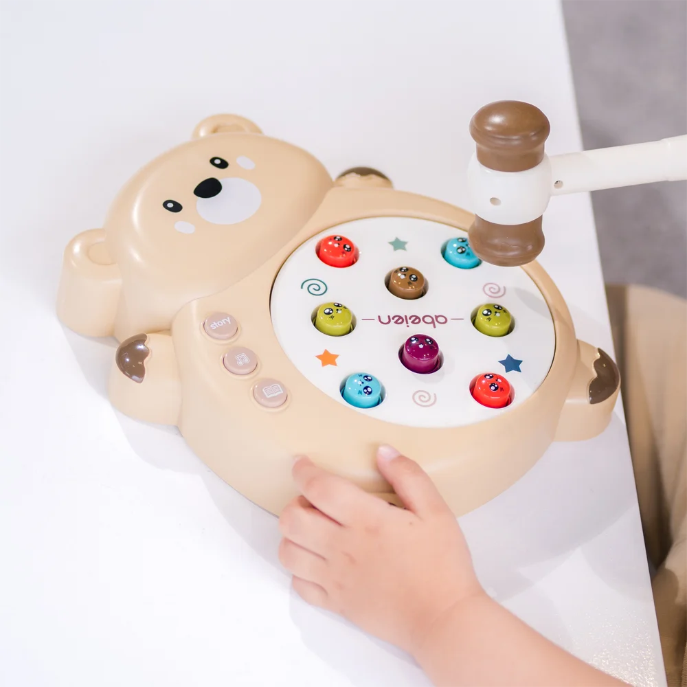 Bộ đập thú hình gấu kèm chức năng phát nhạc, kể chuyện JS056994 (Nâu)