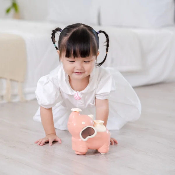 Chú voi thổi bóng và phun sương có nhạc, đèn JS056834 (Hồng)