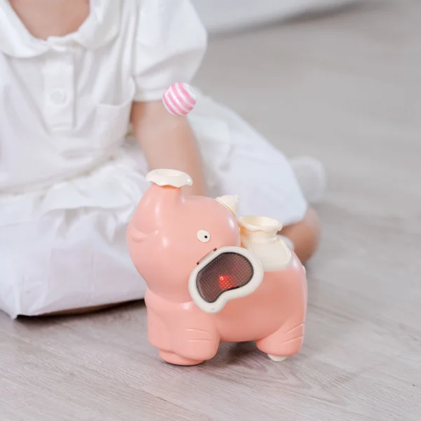 Chú voi thổi bóng và phun sương có nhạc, đèn JS056834 (Hồng)