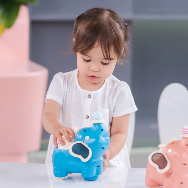 Chú voi thổi bóng và phun sương có nhạc, đèn JS056834 (Hồng)