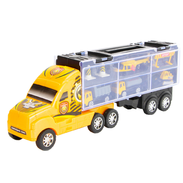 Xe mô hình container lớn chở các xe nhỏ kèm bản đồ CY218032