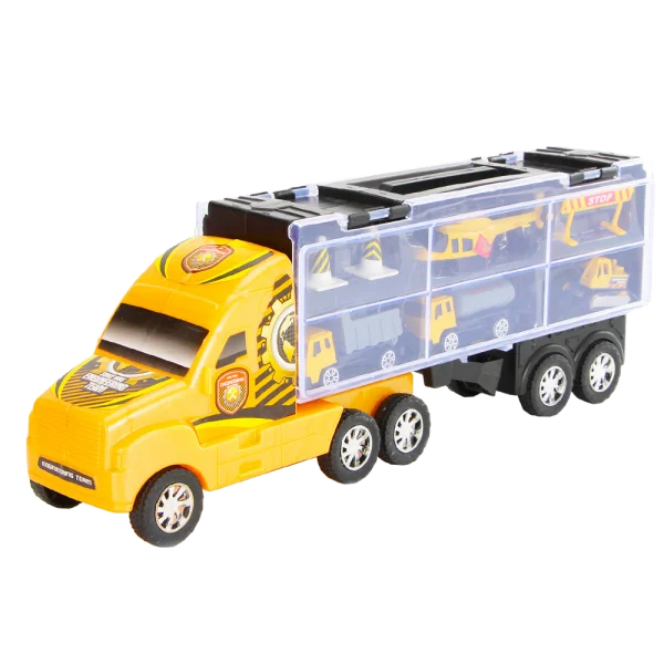 Xe mô hình container lớn chở các xe nhỏ kèm bản đồ CY218032