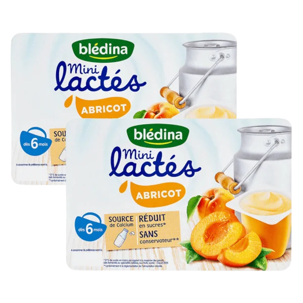 Combo 2 Sữa chua Bledina Mini Lactes vị mơ, 330g (6 hũ x 55g)