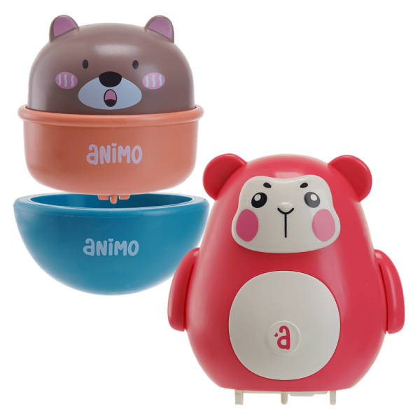 Combo 1 Lật đật biết chạy Animo hình thú CY304760 (Đỏ) và 1 Lật đật biết chạy Animo gấu nâu CY304762