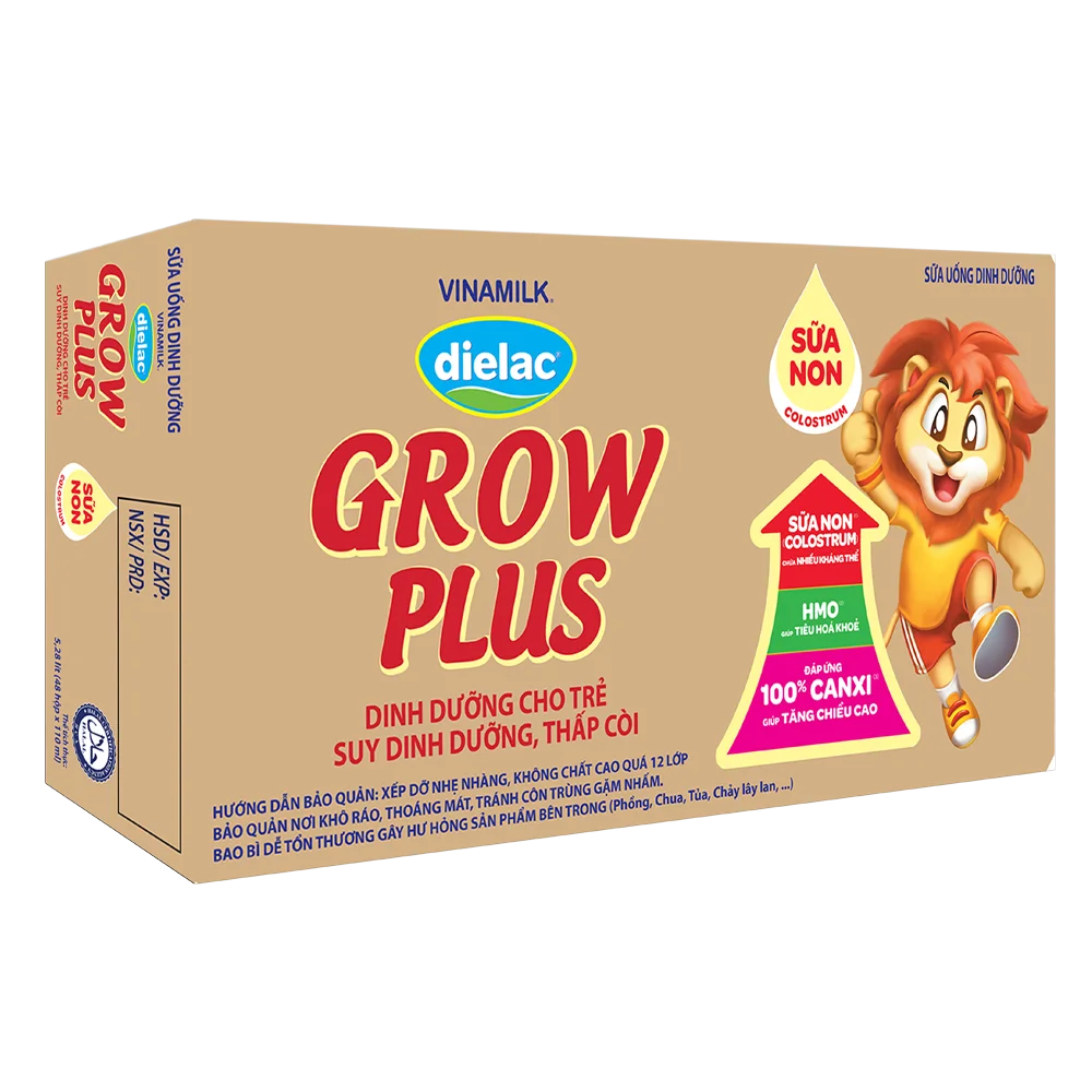 Combo 3 Thùng Sữa uống dinh dưỡng Dielac Grow Plus 110ml (Sữa Non) - Lốc 4 hộp