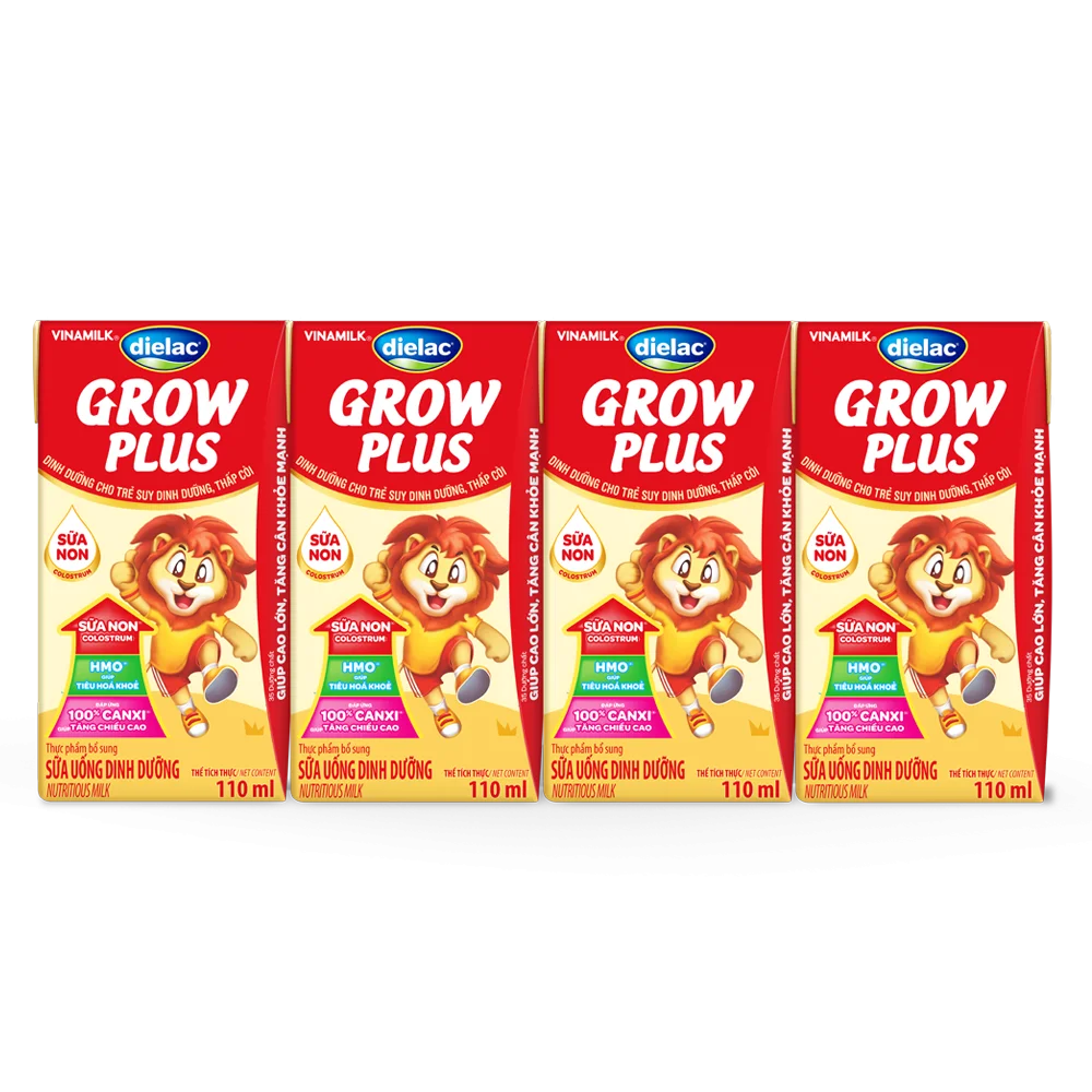 Combo 3 Thùng Sữa uống dinh dưỡng Dielac Grow Plus 110ml (Sữa Non) - Lốc 4 hộp