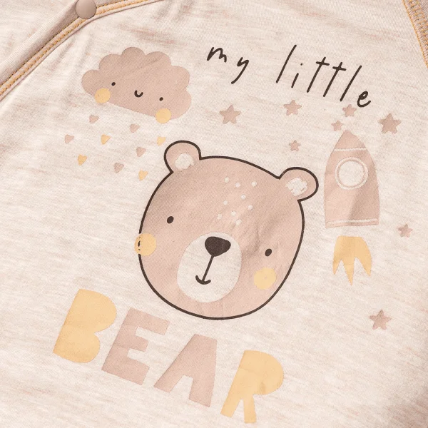 Bộ tính năng ngắn, vải sợi sồi BST Gấu nâu Animo BMC123082 (0-24M,Nâu nhạt)