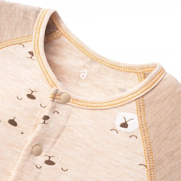 Bộ tính năng ngắn, vải sợi sồi BST Gấu nâu  Animo BMC123081 (0-24M,Nâu nhạt)