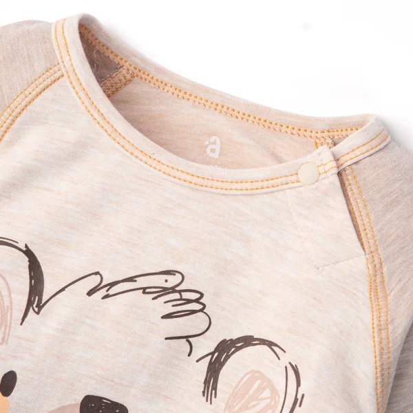 Bộ tính năng dài, vải sợi sồi BST Gấu nâu Animo BMC123113 (3-24M,Nâu nhạt)