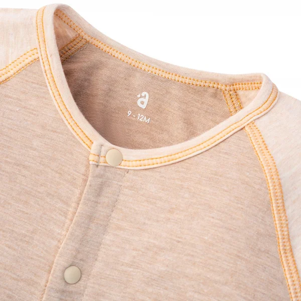 Bodysuit tính năng dài, vải sợi sồi BST Gấu nâu Animo BMC123096 (0-12M,Nâu nhạt)