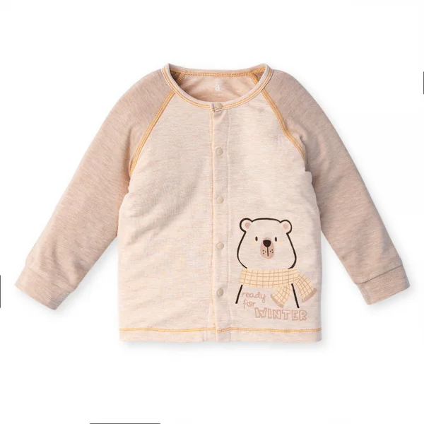 Bộ tính năng dài, vải sợi sồi BST Gấu nâu Animo BMC123087 (0-24M,Nâu nhạt)