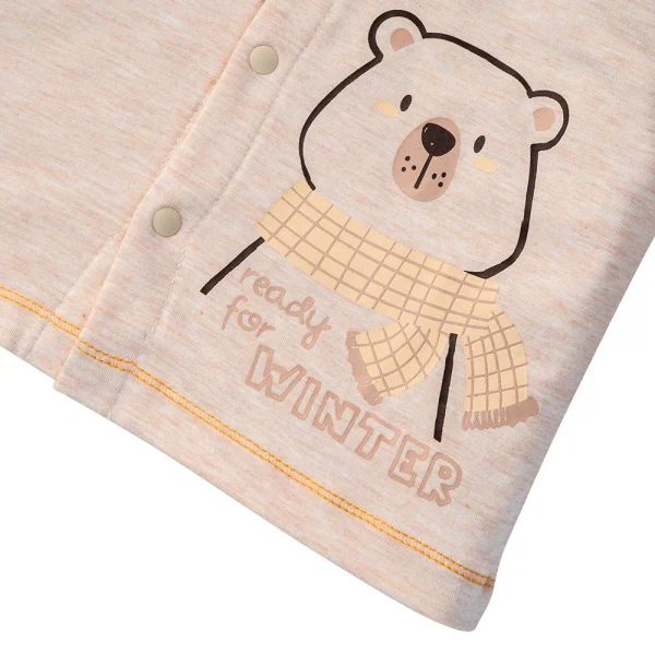 Bộ tính năng dài, vải sợi sồi BST Gấu nâu Animo BMC123087 (0-24M,Nâu nhạt)