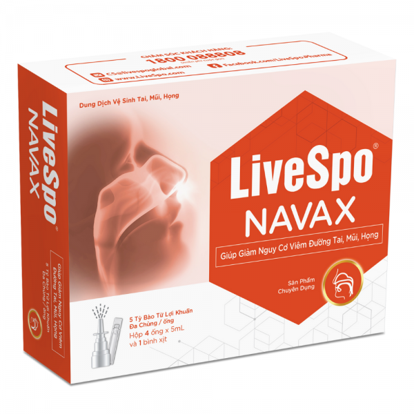 Dung dich vệ sinh tai mũi họng Livespo Navax Chuyên (hộp 4 ống)