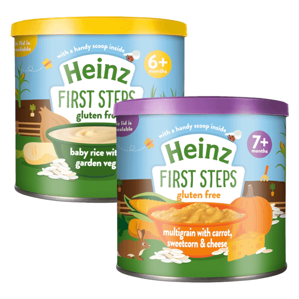 Combo Bột ngũ cốc, cà rốt, phô mai và bắp ngọT- Heinz multigran with carrot, sweetcorn