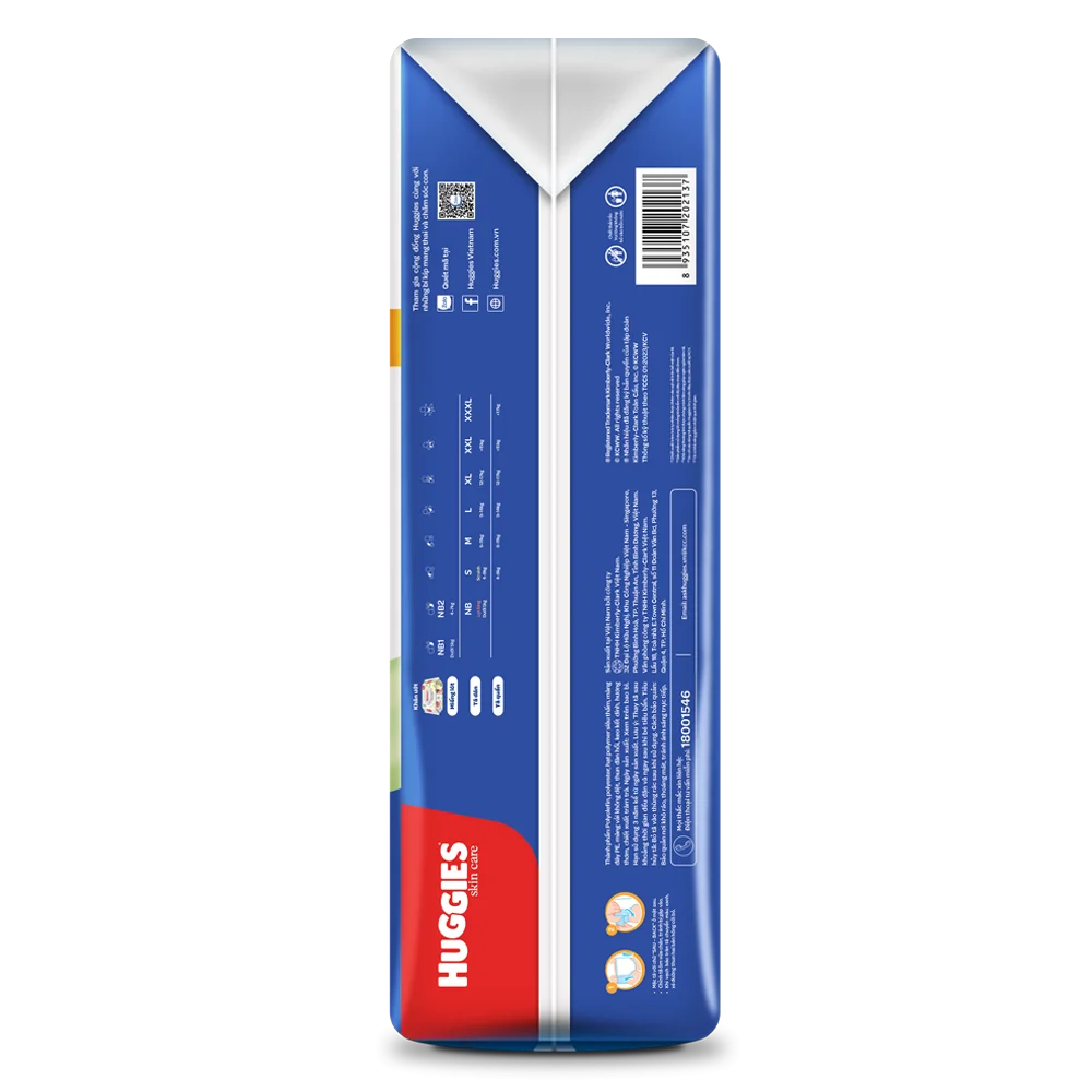 Tã quần Huggies Skincare gói cực đại (XL, 12-17kg, 60 miếng) (giao bao bì ngẫu nhiên)