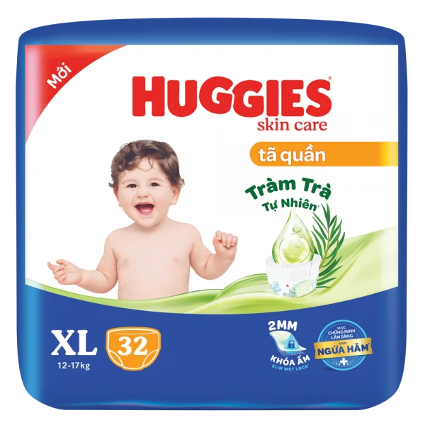 Tã quần Huggies Skincare (XL, 12-17kg, 32 miếng)
