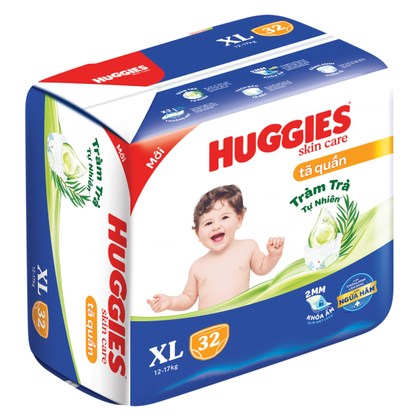 Tã quần Huggies Skincare (XL, 12-17kg, 32 miếng)