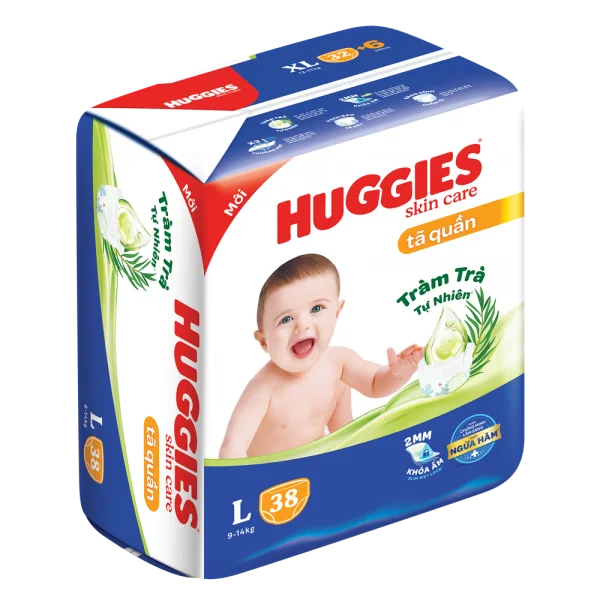 Tã quần Huggies Skincare (L, 9-14kg, 38 miếng)