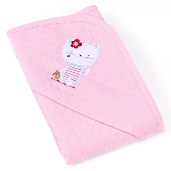 Khăn choàng ủ đa năng 2 trong 1 hình Mèo con Animo T2303_LN001 (80x100cm, Hồng)