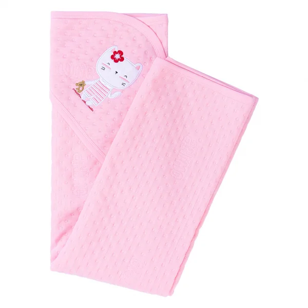 Khăn choàng ủ đa năng 2 trong 1 hình Mèo con Animo T2303_LN001 (80x100cm, Hồng)