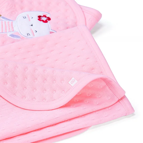 Khăn choàng ủ đa năng 2 trong 1 hình Mèo con Animo T2303_LN001 (80x100cm, Hồng)