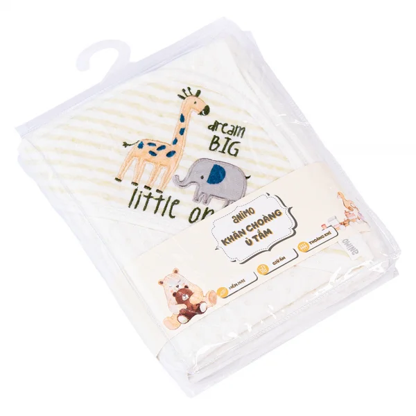 Khăn choàng ủ ấm 2 mặt Hươu và voi Animo T2303_NK001 (80x95cm,Xanh cốm)