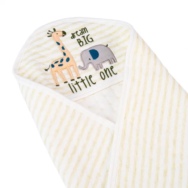 Khăn choàng ủ ấm 2 mặt Hươu và voi Animo T2303_NK001 (80x95cm,Xanh cốm)