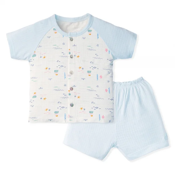 Bộ tính năng ngắn chống muỗi, HT San Hô Animo VĐ523002 (0-24M,Xanh Ngọc)