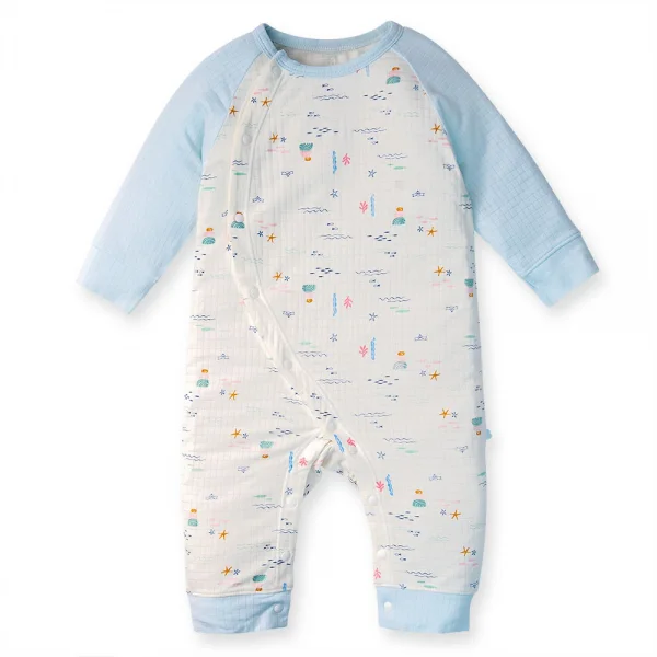 Bodysuit tính năng dài chống muỗi, HT San Hô Animo VĐ523019 (0-12M,Xanh Ngọc)