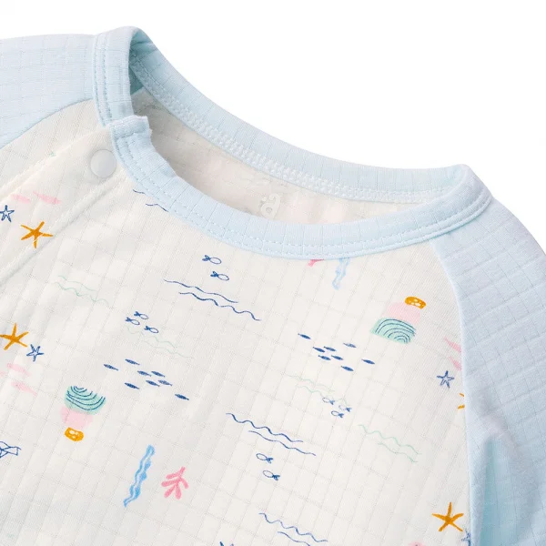 Bodysuit tính năng dài chống muỗi, HT San Hô Animo VĐ523019 (0-12M,Xanh Ngọc)