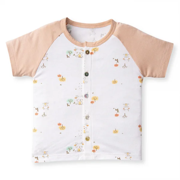 Bộ tính năng ngắn vải modal Animo VĐ522022 (0-12M,Kem)