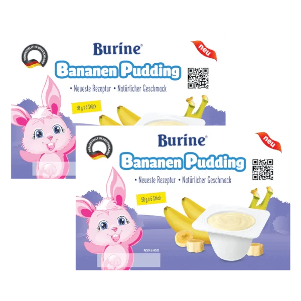 Combo 2 Pudding Burine Vị Chuối (Vỉ 6 x 50g)