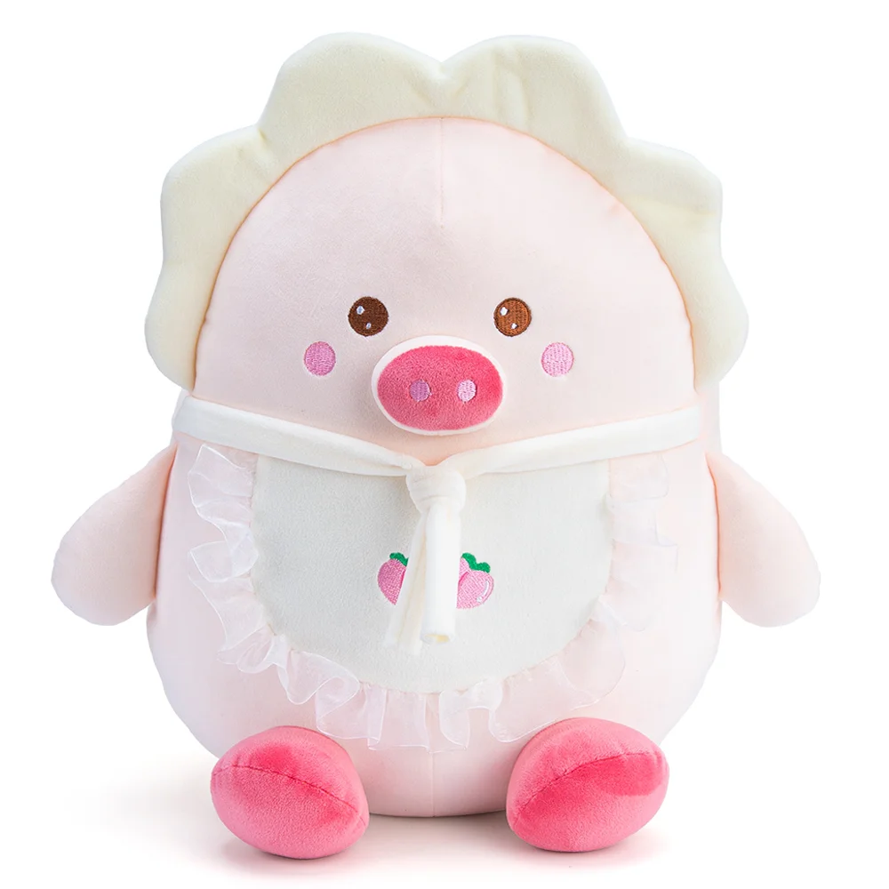 Thú bông bé heo hồng đeo yếm quả đào Animo