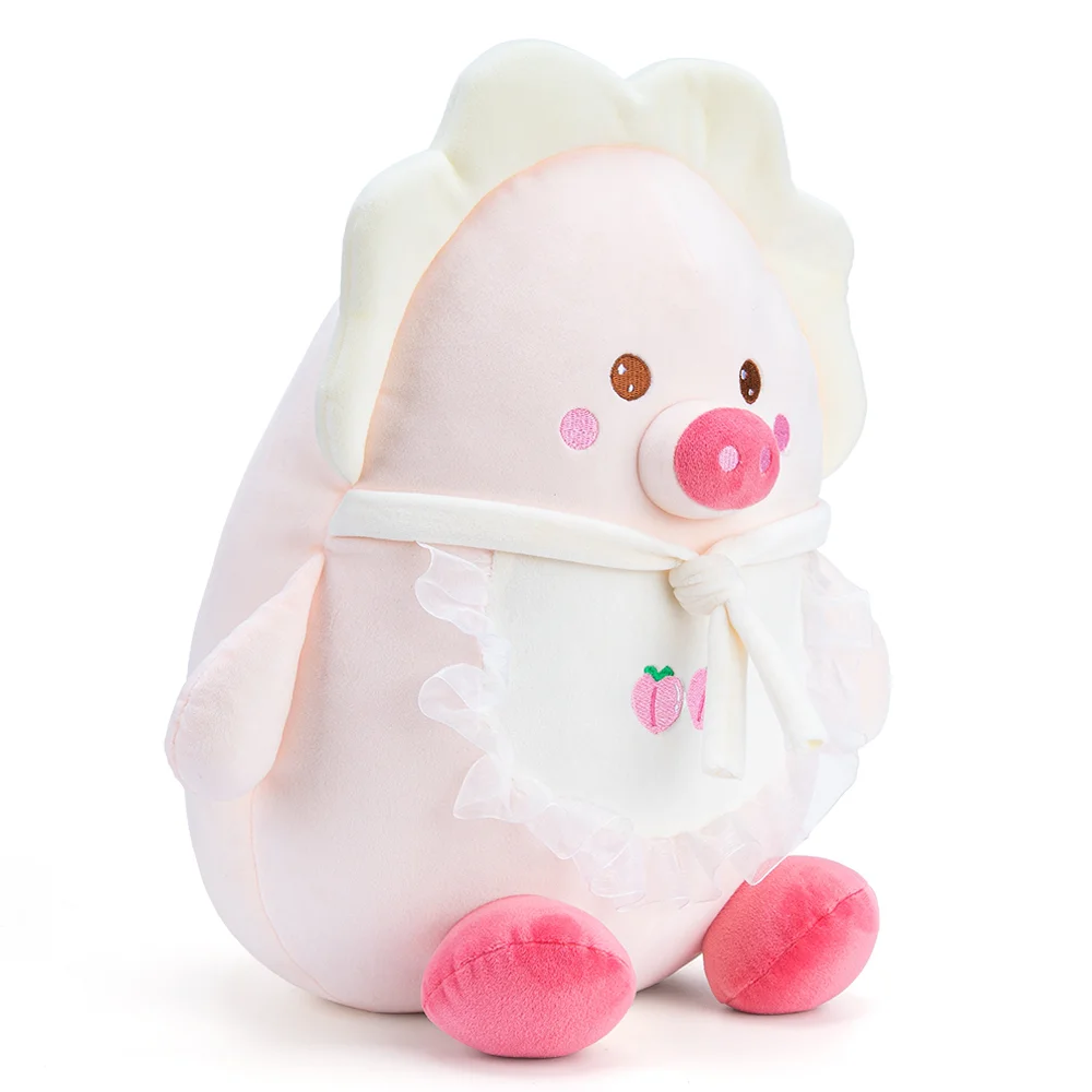 Thú bông bé heo hồng đeo yếm quả đào Animo