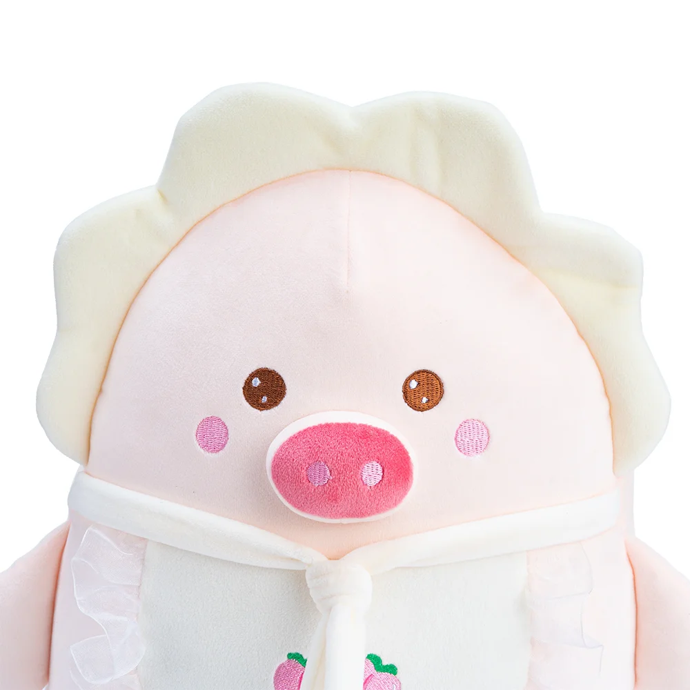 Thú bông bé heo hồng đeo yếm quả đào Animo