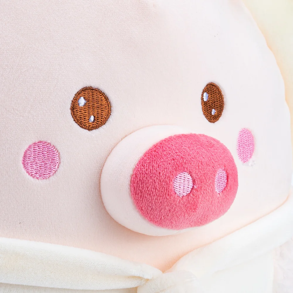 Thú bông bé heo hồng đeo yếm quả đào Animo
