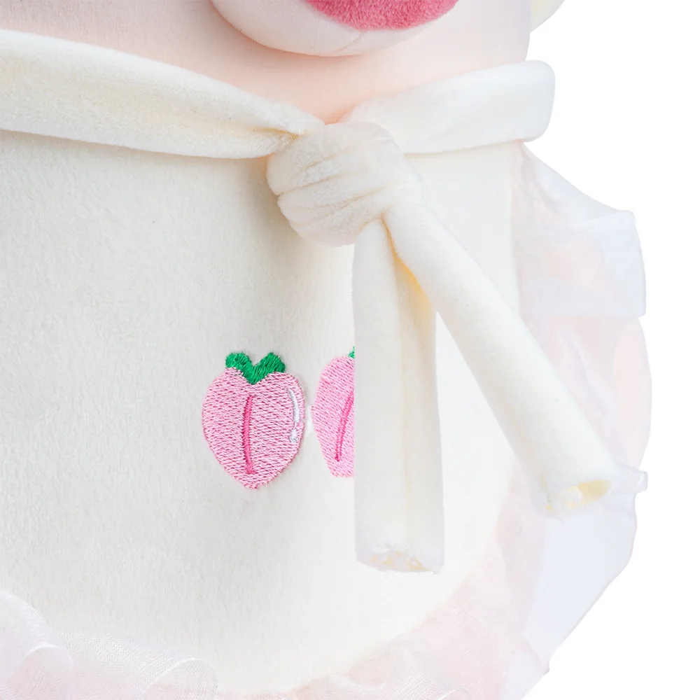 Thú bông bé heo hồng đeo yếm quả đào Animo