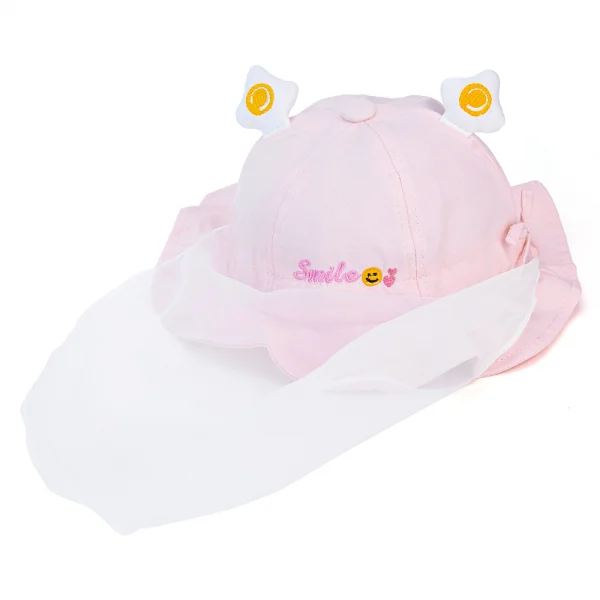 Nón vành tròn khăn voan bé gái Animo A2303_MN002 (48cm, Hồng)