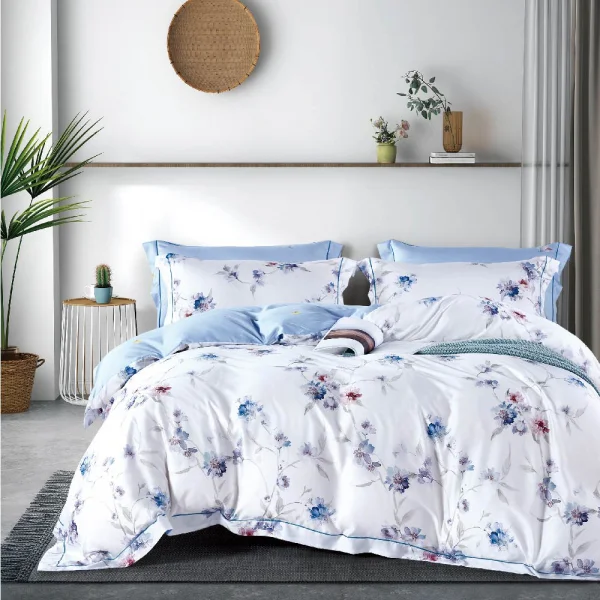 Bộ 6 món drap, áo gối và mền chần NIN Tencel 800 TC B2201_NH025 (160x200+35cm)