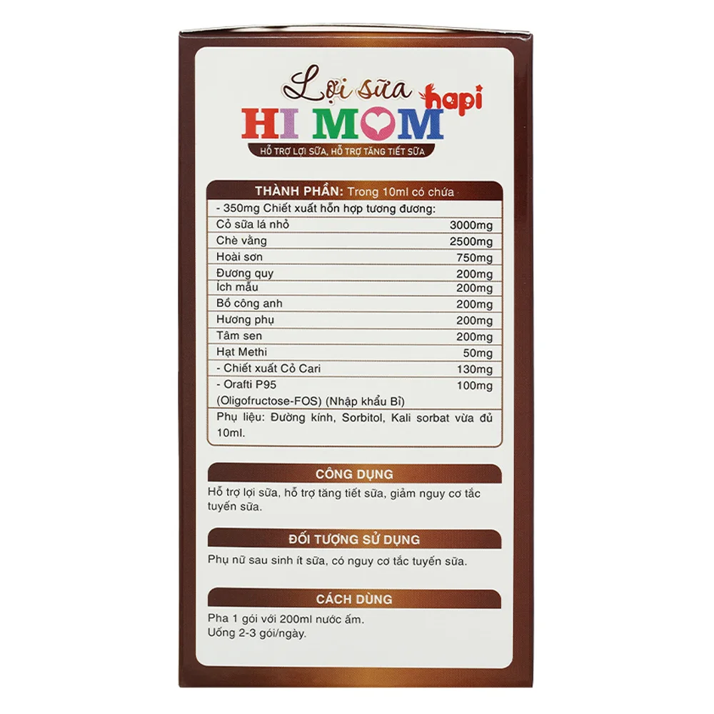 Lợi sữa Hi Mom Hapi (hộp 30 gói)