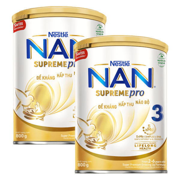 Combo 2 Sữa NAN SUPREME PRO số 3 800g (2-6 tuổi)